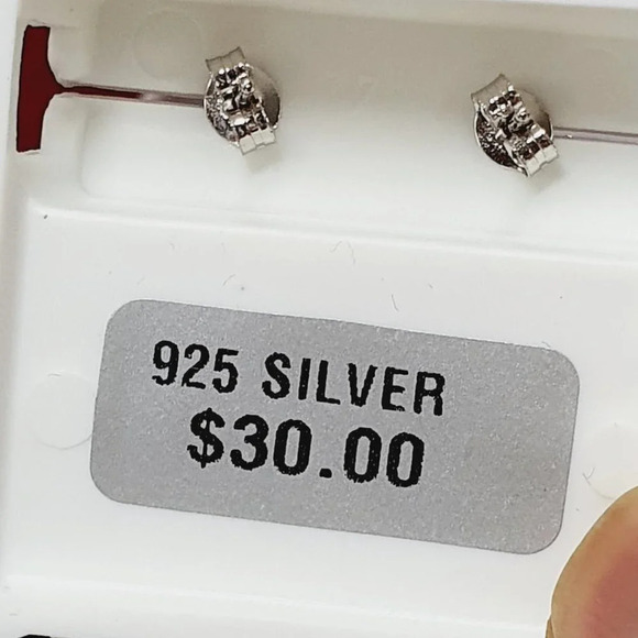 925 Sterling Silver CZ Stud Earrings for Women/Girl, US925P1015 - Picture 5 of 11